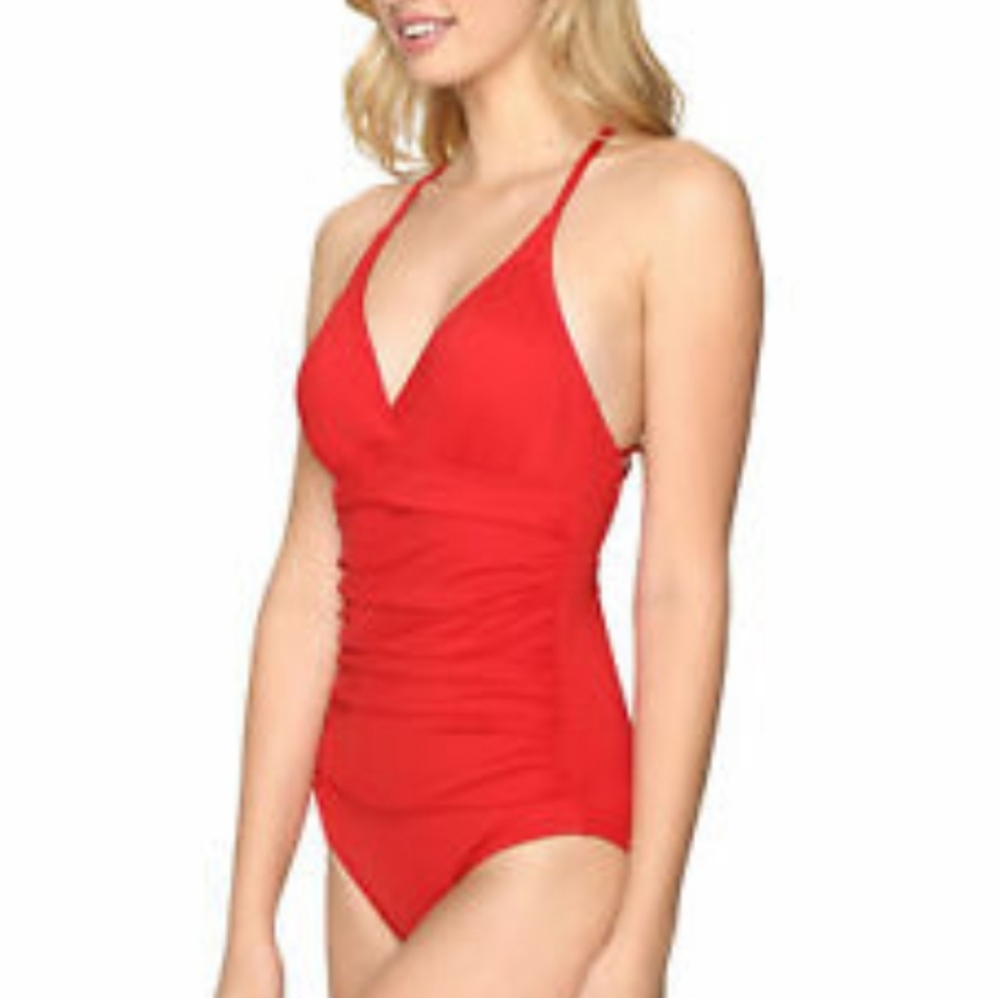 Jantzen Faux Wrap High Back 1 Piece Sz 10